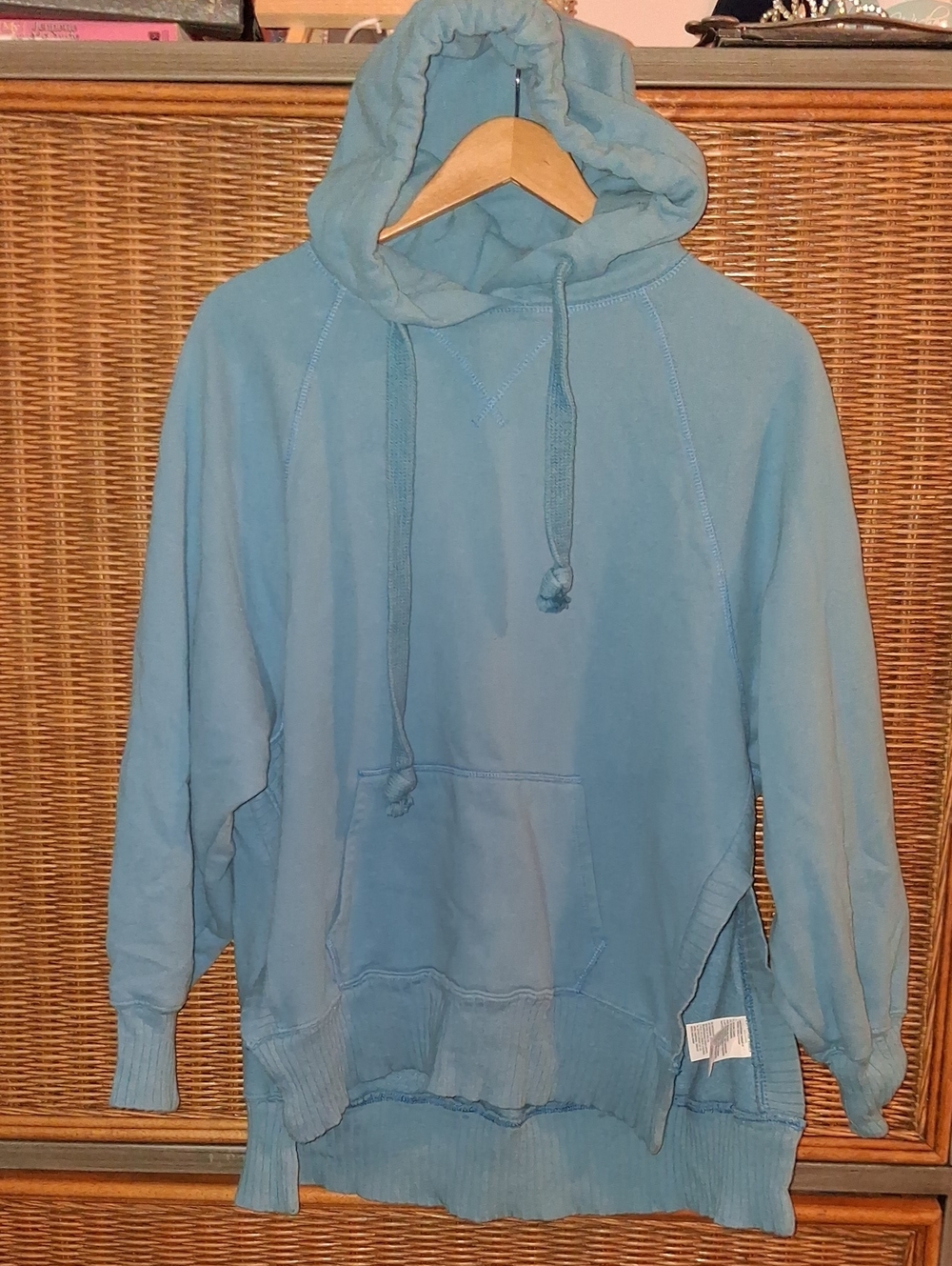 American Eagle Outfitters Light Blue Hoodie with Label Detail Womens Medium
